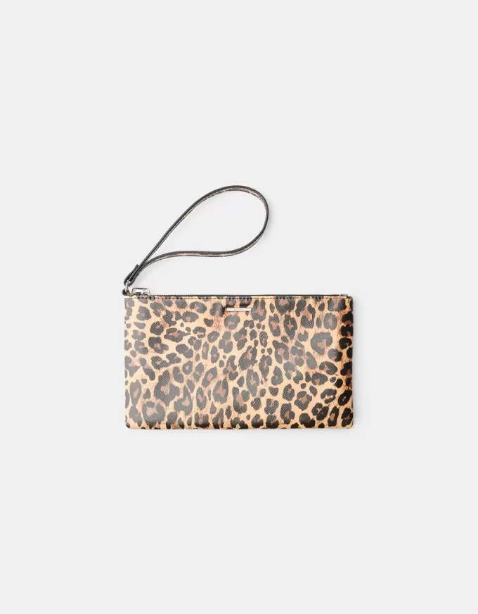 Monedero estampado animal Brown