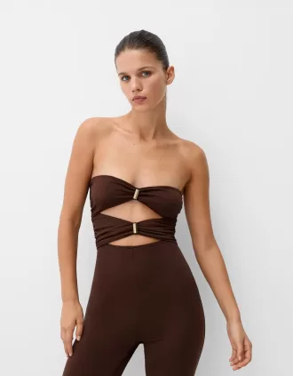 Mono bandeau con aberturas Brown Mono bandeau con aberturas Brown