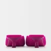 Mules de terciopelo con tacón FUCHSIA
