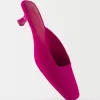 Mules de terciopelo con tacón FUCHSIA