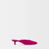 Mules de terciopelo con tacón FUCHSIA
