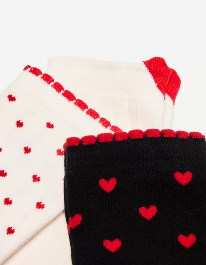 Pack 3 calcetines corazones White