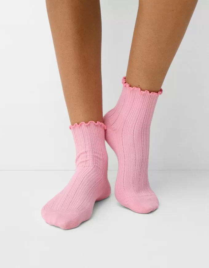 Pack de 2 calcetines pointelle Pink