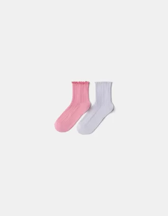 Pack de 2 calcetines pointelle Pink