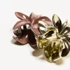 Pack de 2 pasadores para el pelo con flores metalizadas Gold Pack de 2 pasadores para el pelo con flores metalizadas Gold