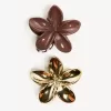 Pack de 2 pasadores para el pelo con flores metalizadas Gold Pack de 2 pasadores para el pelo con flores metalizadas Gold