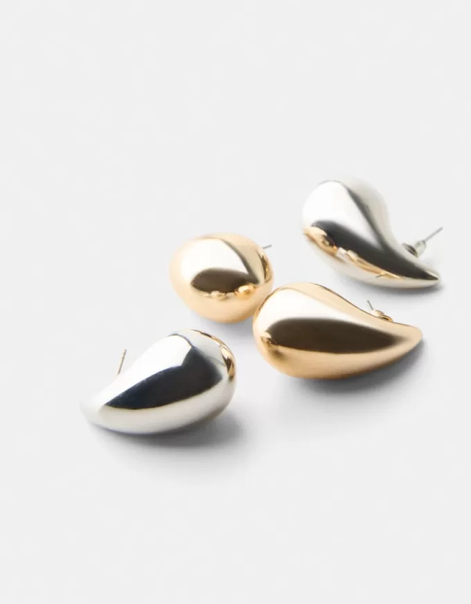 Pack de 2 pendientes de gota Gold Pack de 2 pendientes de gota Gold