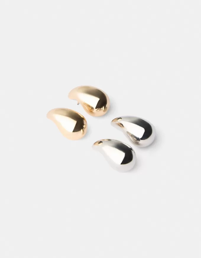 Pack de 2 pendientes de gota Gold Pack de 2 pendientes de gota Gold