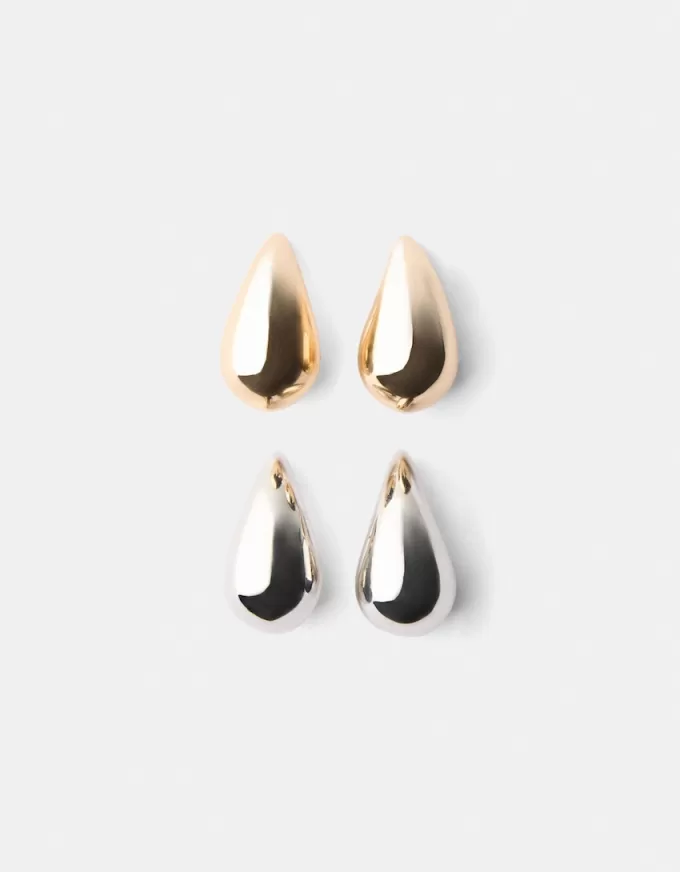 Pack de 2 pendientes de gota Gold Pack de 2 pendientes de gota Gold