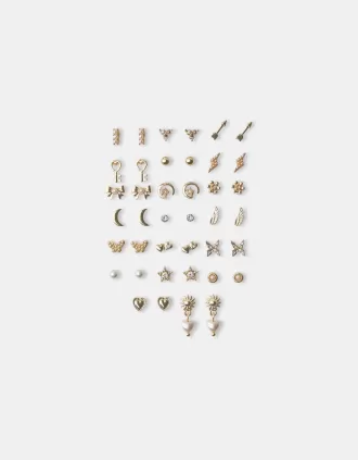 Pack de 20 pendientes de strass Gold