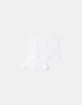 Pack de 3 calcetines bordados White