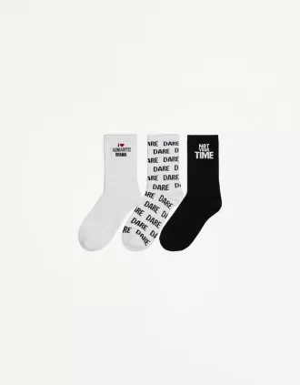Pack de 3 calcetines estampados Black