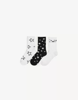 Pack de 3 calcetines estampados White