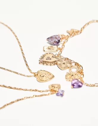 Pack de 3 collares con colgantes Gold