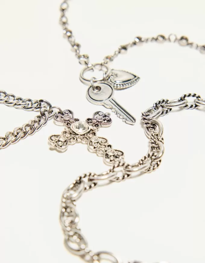 Pack de 3 collares con colgantes Silver Pack de 3 collares con colgantes Silver