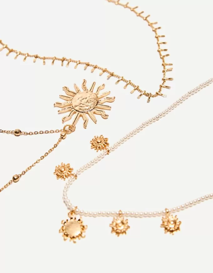 Pack de 3 collares con colgantes Gold Pack de 3 collares con colgantes Gold