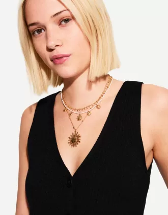 Pack de 3 collares con colgantes Gold