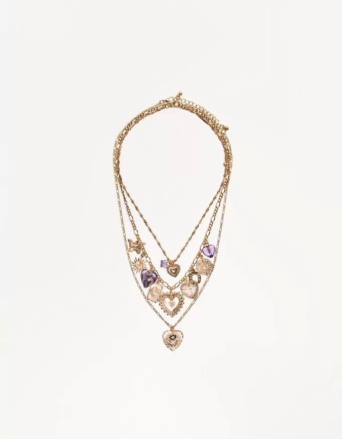 Pack de 3 collares con colgantes Gold