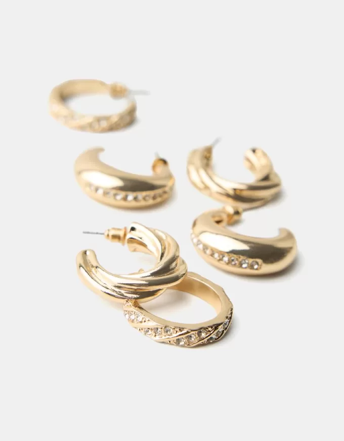 Pack de 3 pendientes de aro Gold Pack de 3 pendientes de aro Gold