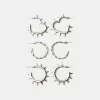 Pack de 3 pendientes de aro estilo grunge Silver Pack de 3 pendientes de aro estilo grunge Silver