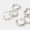 Pack de 3 pendientes de aro estilo grunge Silver Pack de 3 pendientes de aro estilo grunge Silver