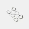 Pack de 3 pendientes de aro estilo grunge Silver Pack de 3 pendientes de aro estilo grunge Silver