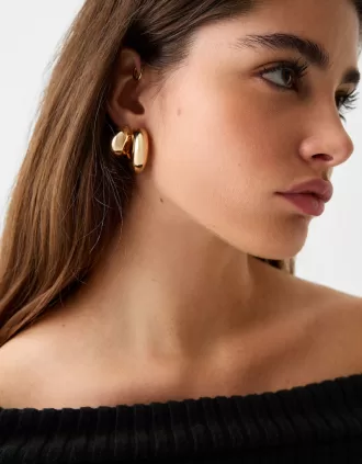 Pack de 3 pendientes de aro gruesos Gold