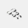 Pack de 3 pendientes de aro gruesos Silver Pack de 3 pendientes de aro gruesos Silver