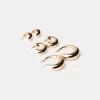 Pack de 3 pendientes de aro gruesos Gold