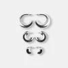 Pack de 3 pendientes de aro gruesos Silver Pack de 3 pendientes de aro gruesos Silver
