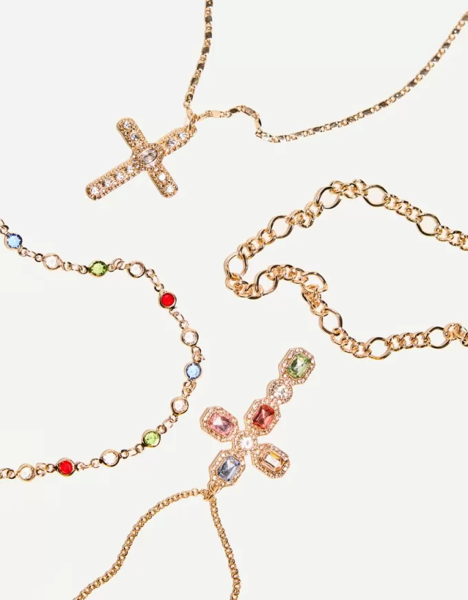 Pack de 4 collares con colgantes Gold Pack de 4 collares con colgantes Gold