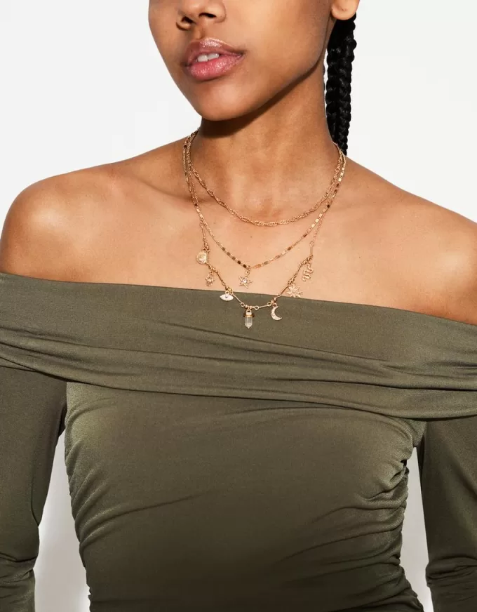 Pack de 4 collares con colgantes Gold Pack de 4 collares con colgantes Gold