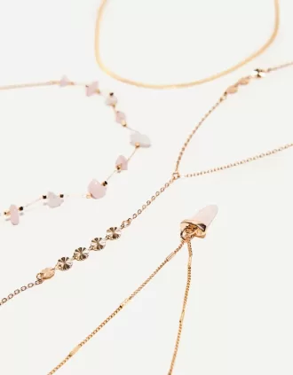 Pack de 4 collares con colgantes Gold