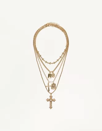 Pack de 4 collares con colgantes Gold