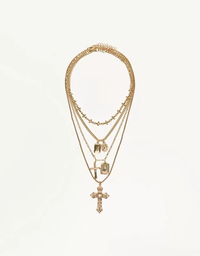 Pack de 4 collares con colgantes Gold Pack de 4 collares con colgantes Gold