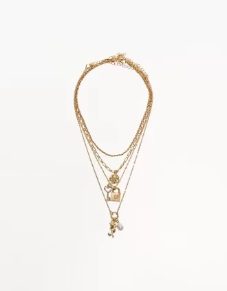 Pack de 4 collares con colgantes Gold