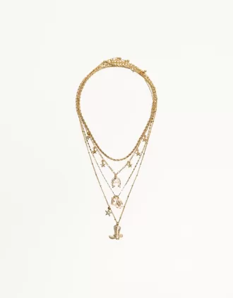Pack de 4 collares con colgantes Gold