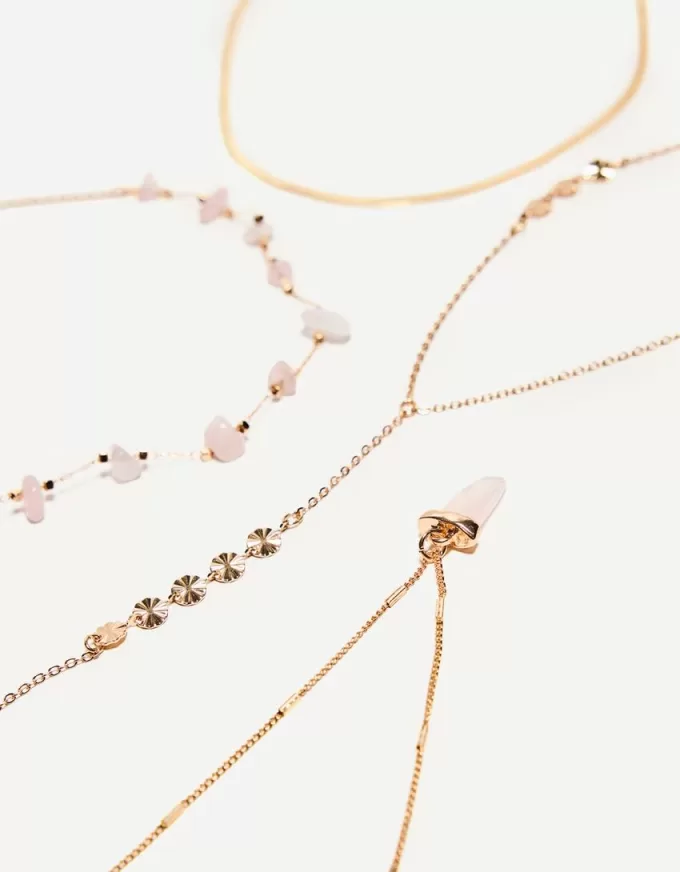 Pack de 4 collares con colgantes Gold Pack de 4 collares con colgantes Gold