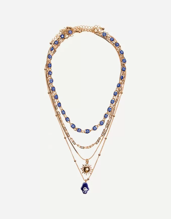 Pack de 4 collares con colgantes Gold Pack de 4 collares con colgantes Gold