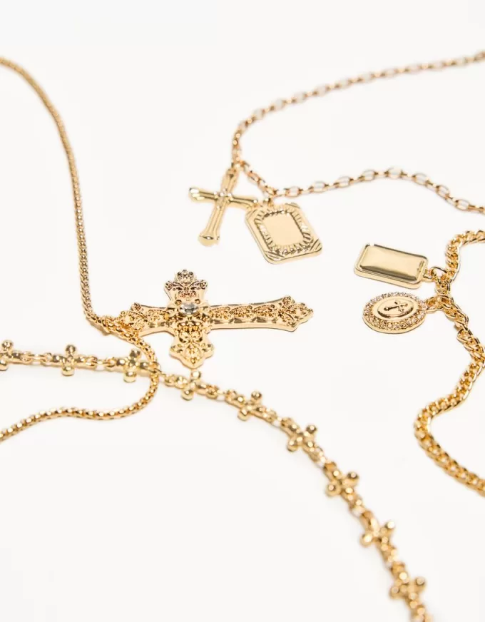 Pack de 4 collares con colgantes Gold Pack de 4 collares con colgantes Gold