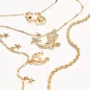 Pack de 4 collares con colgantes Gold