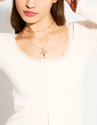 Pack de 4 collares con colgantes Gold