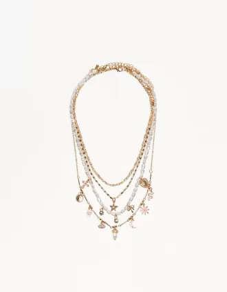 Pack de 4 collares con colgantes Gold