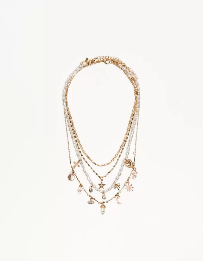 Pack de 4 collares con colgantes Gold Pack de 4 collares con colgantes Gold
