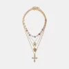 Pack de 4 collares con cruces de strass Gold