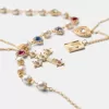 Pack de 4 collares con cruces de strass Gold