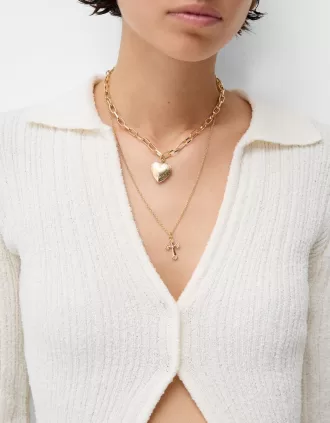 Pack de 5 collares de cruz Gold
