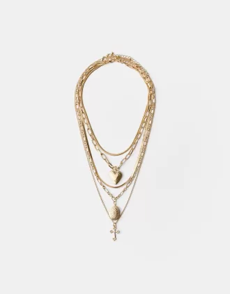 Pack de 5 collares de cruz Gold