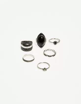 Pack de 6 anillos boho Silver