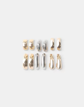 Pack de 6 pendientes de aro Gold